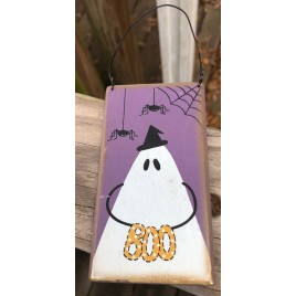 12BOOP - Boo wood sign with Ghost  12BOOP - Boo wood sign with Ghost
